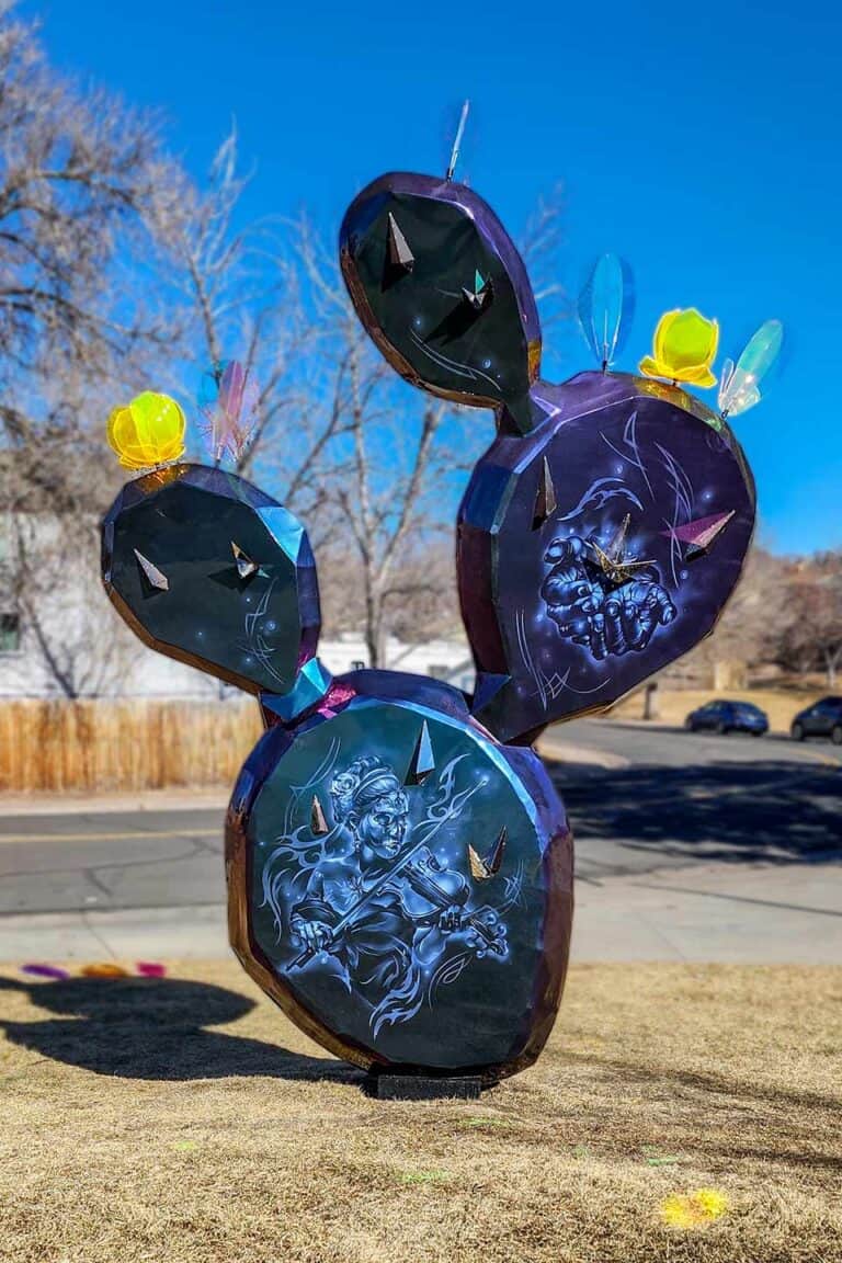 Resilience in Bloom sculpture by Bimmer Torres at Pecos Park in Thornton Colorado