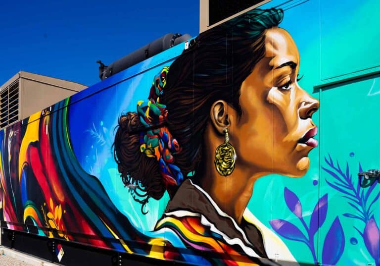 Sangre Indigena mural by Bimmer Torres in Swansea neighborhood in Denver